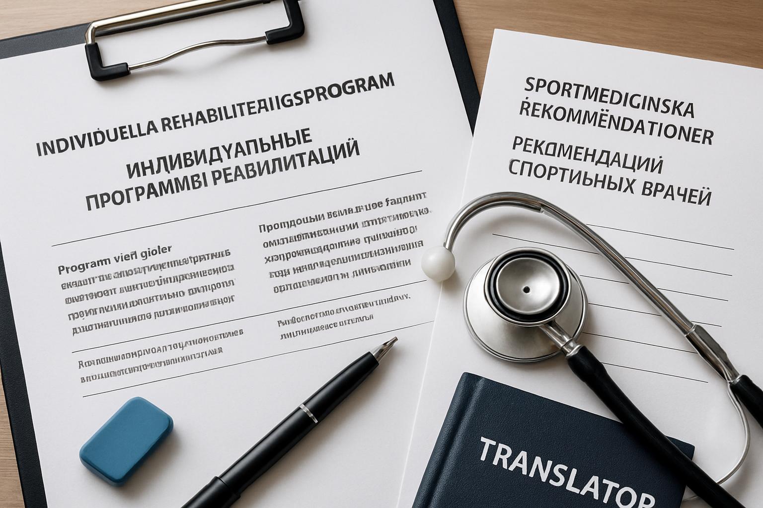 Письменный медицинский перевод со шведского на русский: индивидуальные программы реабилитации и рекомендации спортивных врачей. Инструменты и ресурсы переводчика медицинских текстов Письменный медицинский перевод со шведского на русский: индивидуальные программы реабилитации и рекомендации спортивных врачей. Инструменты и ресурсы переводчика медицинских текстов