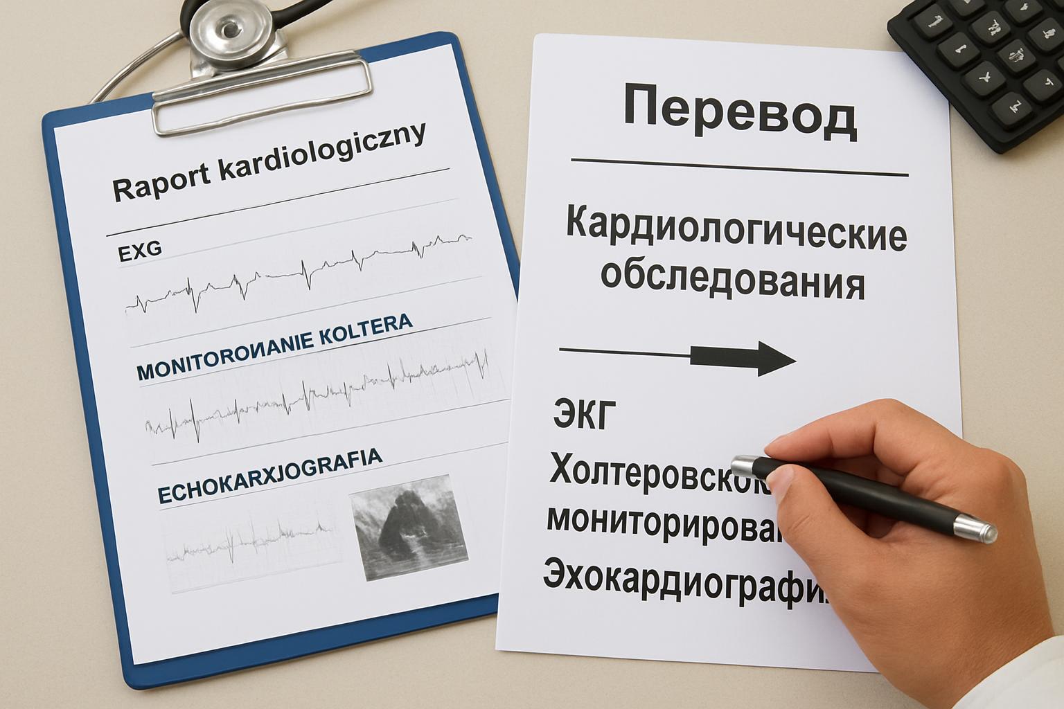Письменный медицинский перевод с польского на русский: отчеты о кардиологических обследованиях, ЭКГ, холтеровском мониторировании и эхокардиографии. Как рассчитывать сроки и стоимость перевода Письменный медицинский перевод с польского на русский: отчеты о кардиологических обследованиях, ЭКГ, холтеровском мониторировании и эхокардиографии. Как рассчитывать сроки и стоимость перевода